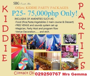 sbg events hall kiddies party
